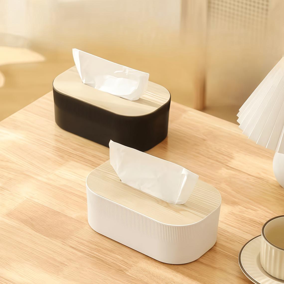 Nordic Minimalist Style Tissue Box, Arched Handkerchief Box with Grain Lid, Large Napkin Dispenser, Autumn Decoration Bathroom, Suitable for Bathroom, Bedroom, Living Room, Student Dormitory. Bathroom Additions