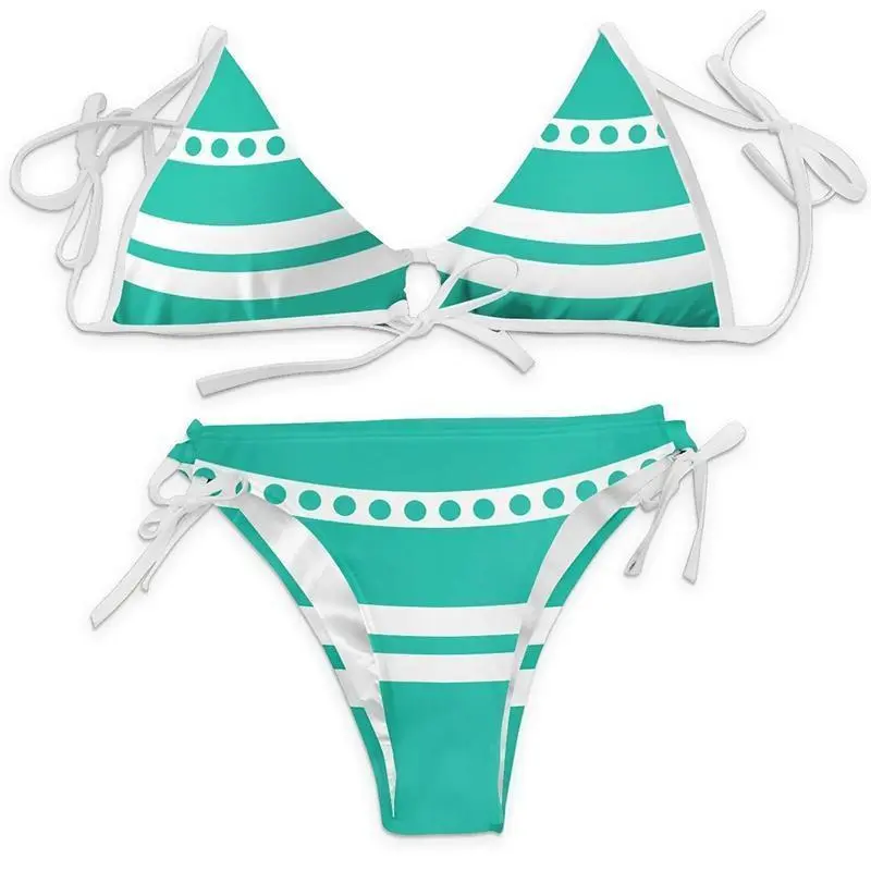Anime Cartoon Printing Swimsuit Bikini Nami Cosplay Women Sexy Summer Swimwear Outfits Halloween Party Costumes Suit