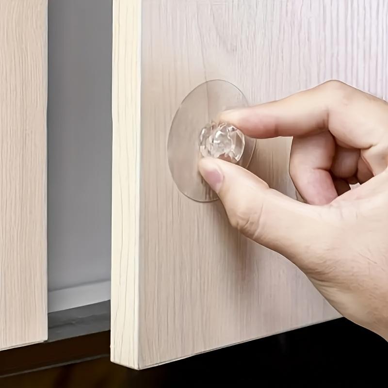 6pcs transparent glass self-adhesive crystal handles, decorative furniture hardware with hooks, for home and kitchen cabinets