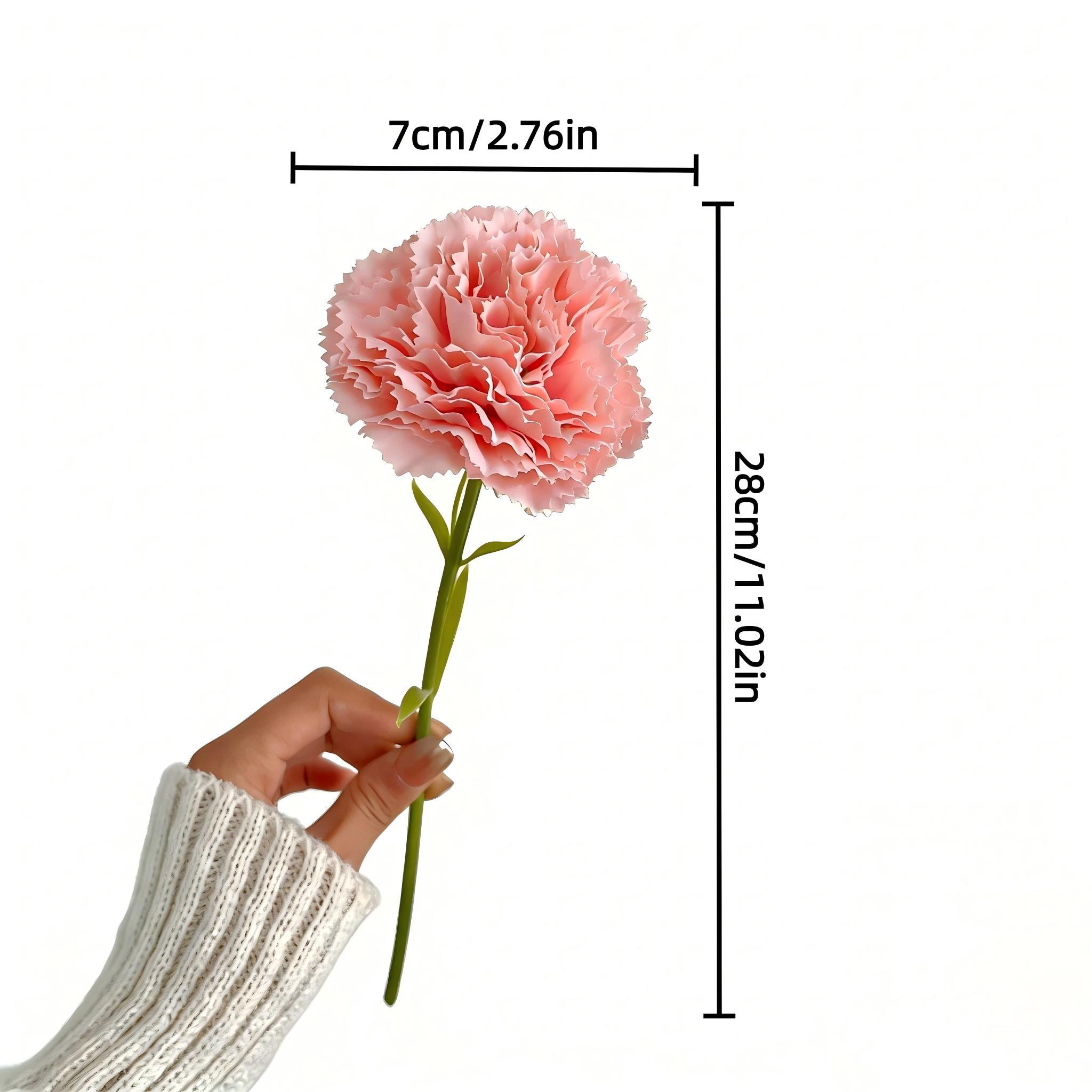 12 Artificial Carnations Colors, High Fidelity Fake Flowers, Perfect for Mother's Day Home Wedding Party Decor