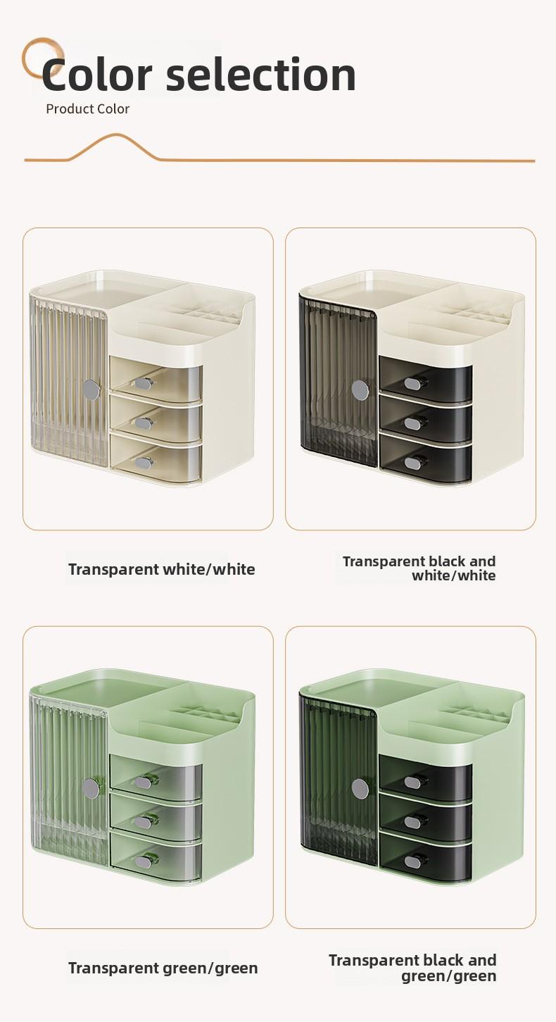 Light Luxury PP+PET Material, Cosmetic Dustproof Storage Rack, Multifunctional Transparent Lipstick and Skincare Display Rack, Large Capacity Face Mask Cosmetic Organizer Box