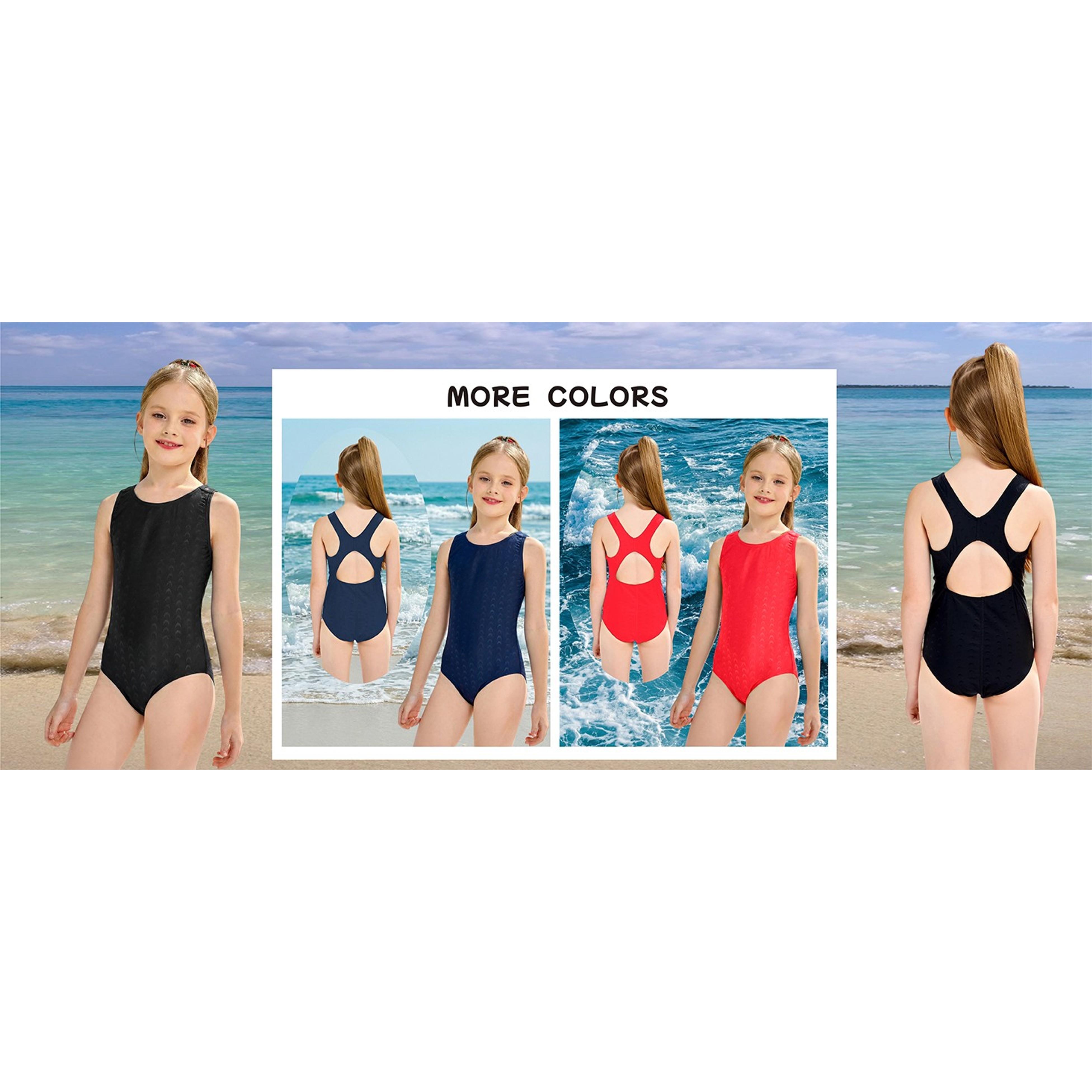 Girls' One Piece Swimsuit Athletic Girls Bathing Suits, Competition Girl Swimsuits Size 6-16 Years