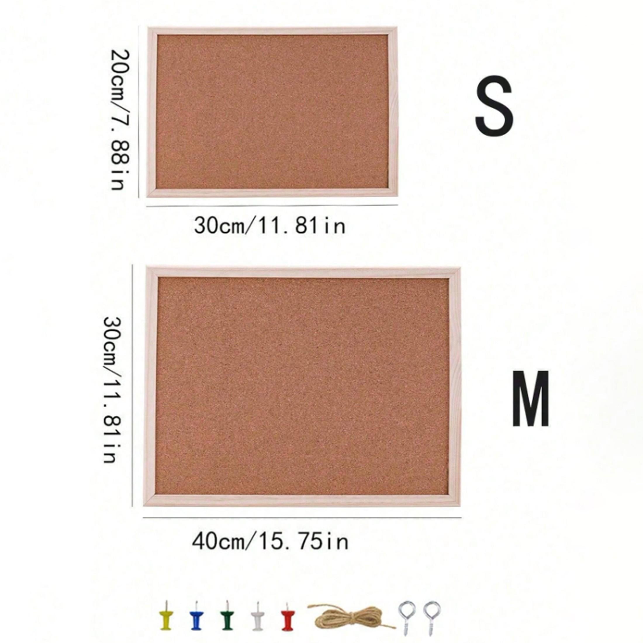 Wooden Frame Cork Board, Decorative Memo Board for Office and Home, Wall Decoration for Classroom, Message or Vision Board for School and Family