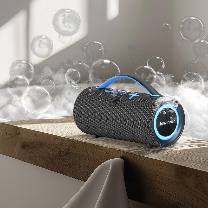 Lewinner Bluetooth Wireless Speaker, Listen to 150 Songs Continuously Without Stopping, TWS Pairing | 60W Dual Speakers | IPX5 Waterproof | Portable | Bass-Free Stereo Audio | RGB Lights | Outdoor | Christmas Gift | Smartphone Connectivity