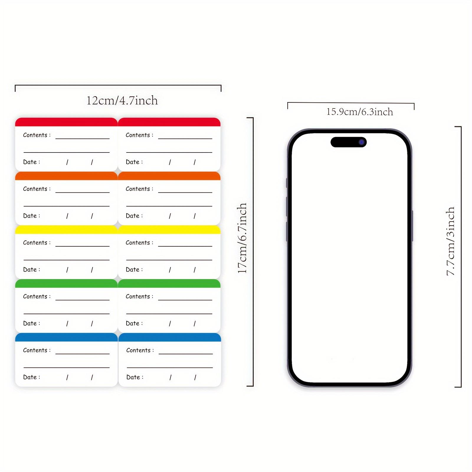 100 Piece Food Storage Labels Stickers, Colorful Refrigerator Labels, Detachable Fridge Stickers for Food Containers, Kitchen Freezer Tags