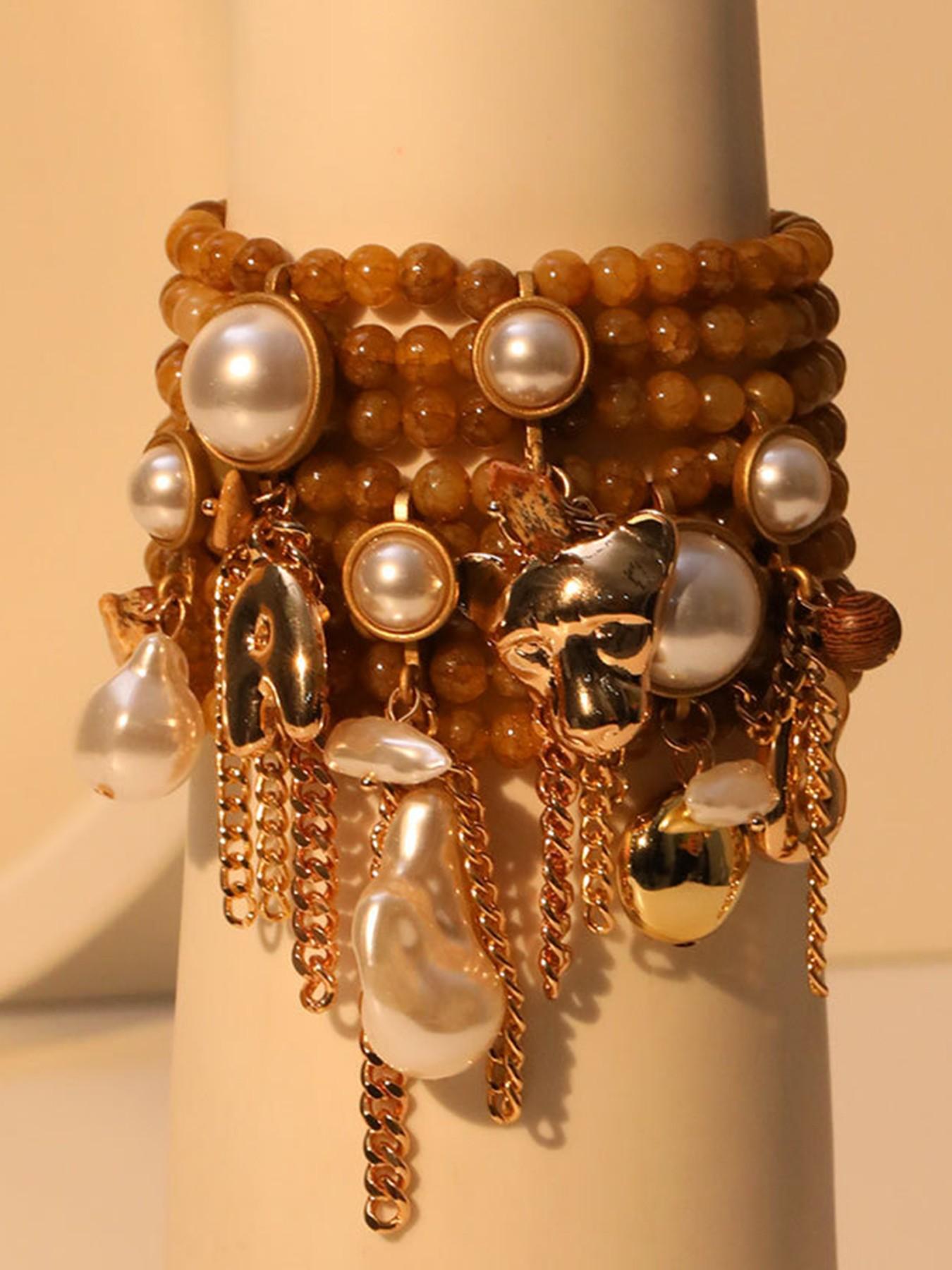 Fashion Faux Pearl Decorated Bracelet, Fashion Elegant Jewelry Bracelet for Party, Daily Clothing Decor, Trendy All-match & Exquisite Jewelry for Birthday Gift, Beaded Bracelet