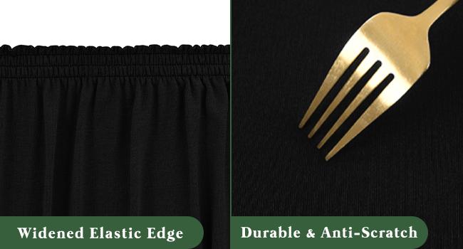 6 Pack Picnic Table Cover Fitted Tablecloth for 6 Foot Rectangle Tables Elastic Waterproof Stretch Washable Patio Folding Outdoor Spandex Table Cloth for Camping Banquet and Parties (Black,30" x 72")