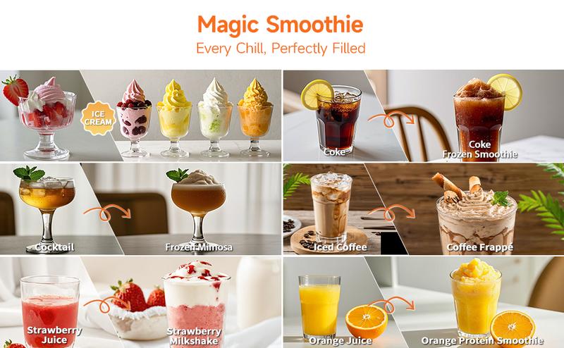 Slushie Machine-[Halloween and Christmas Gift]. Slushie Machine with 6 Preset Programs, 88oz Frozen Drink Maker for slush, Margaritas, Smoothie, Frappés, Milkshakes, Wine, and Auto-Cleaning