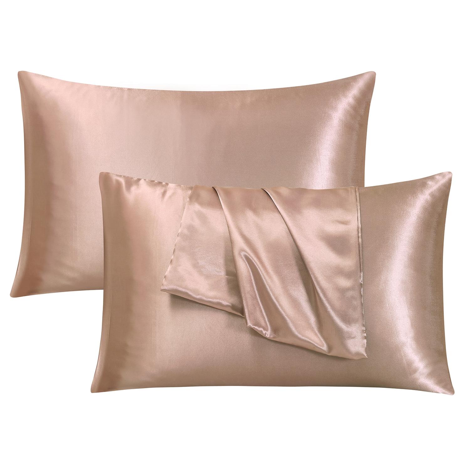 Mulberry Satin Silk Pillowcase,Ultra Smooth and Soft Breathable Cooling Silk Silk Pillowcase,Wrinkle-Free, Smooth and Cooling Pillow Covers Better for Hair and Skin, Gifts for Women Men(Pillow insert not included)