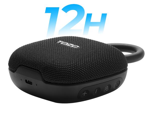 TOZO PE1 Portable Bluetooth Speakers with Adjustable Carabiner, Mini Bluetooth Wireless Shower Speaker with IPX8 Waterproof, 32H Playtime Punchy Bass Audio Speaker for Home, Outdoor and Travel, Black