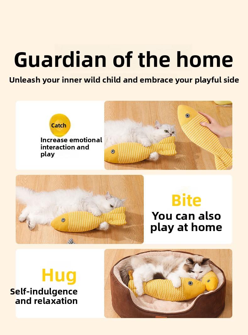 Cat Toys, Self-Entertainment Kitten Teaser Wand, Boredom Relief Catnip Simulated Fish, Kitten Teething Pet Supplies