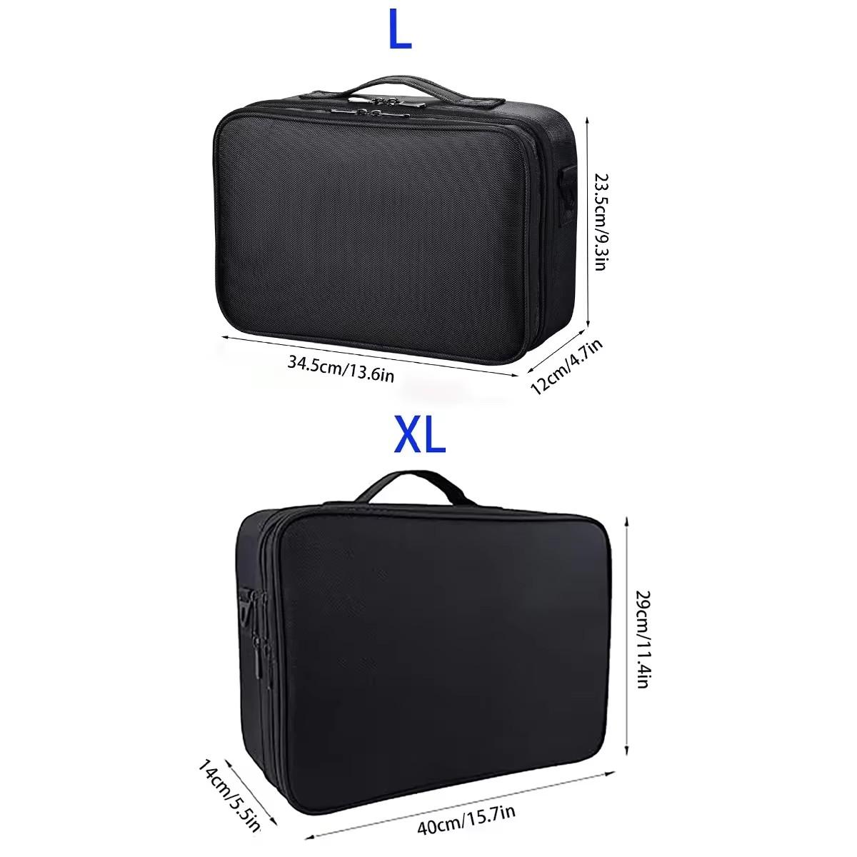 Travel Makeup Case 3 Layers, Portable Makeup Bag Organizer, Adjustable Dividers, Ideal for Artists, Compact and Durable Design