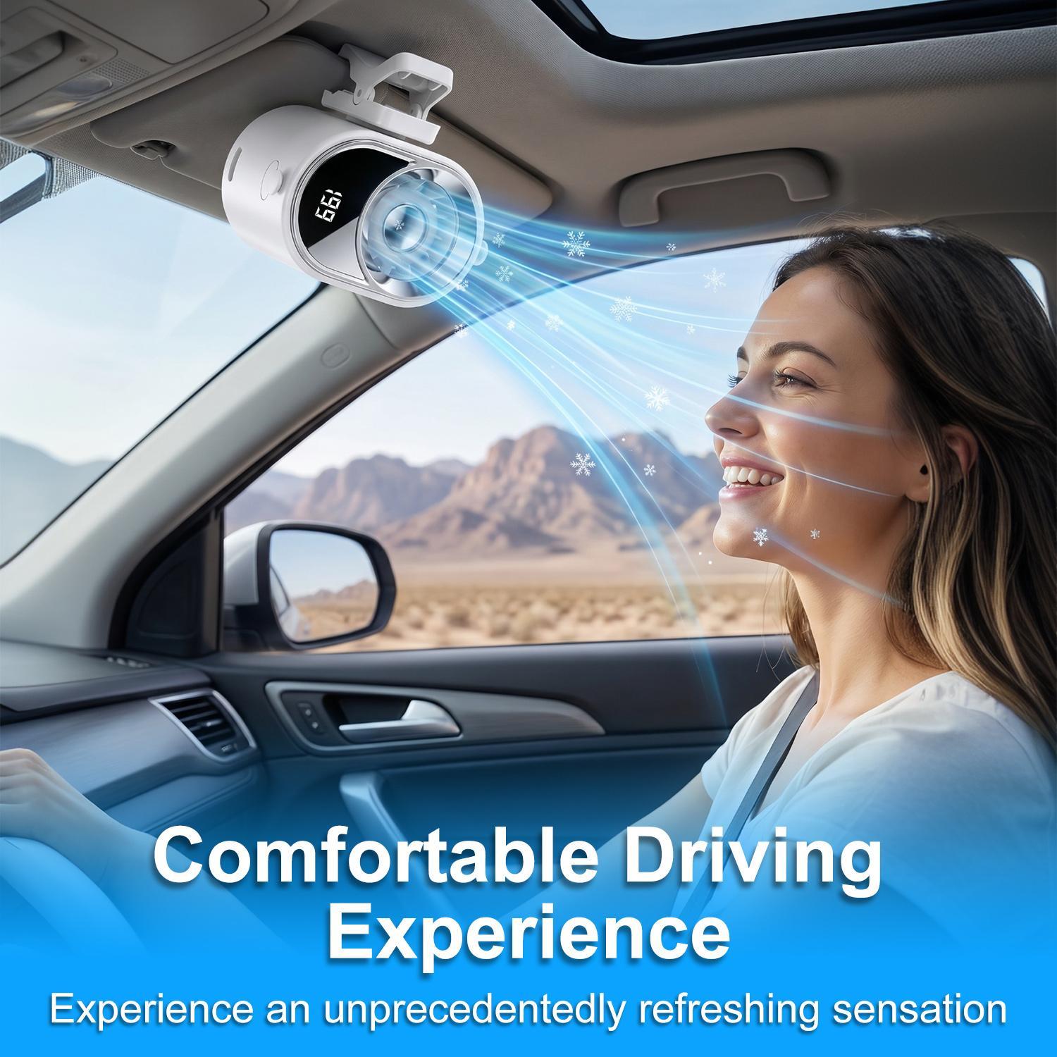 2026 Car Clip-On Fan with 360° Rotation & 199 Speeds - TikTok Shop