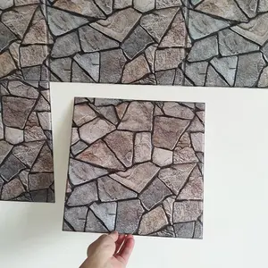 5/10PCS Of Self-adhesive Wall Sticker With Stone Pattern, Size 11.8"x11.8", Modern Style, Waterproof, Easy To Clean, Can Be Freely Cut, 3D Wallpaper, Home Decoration, Holiday Decorations, Fireplace Decoration, Peel And Stick Tile Decoration