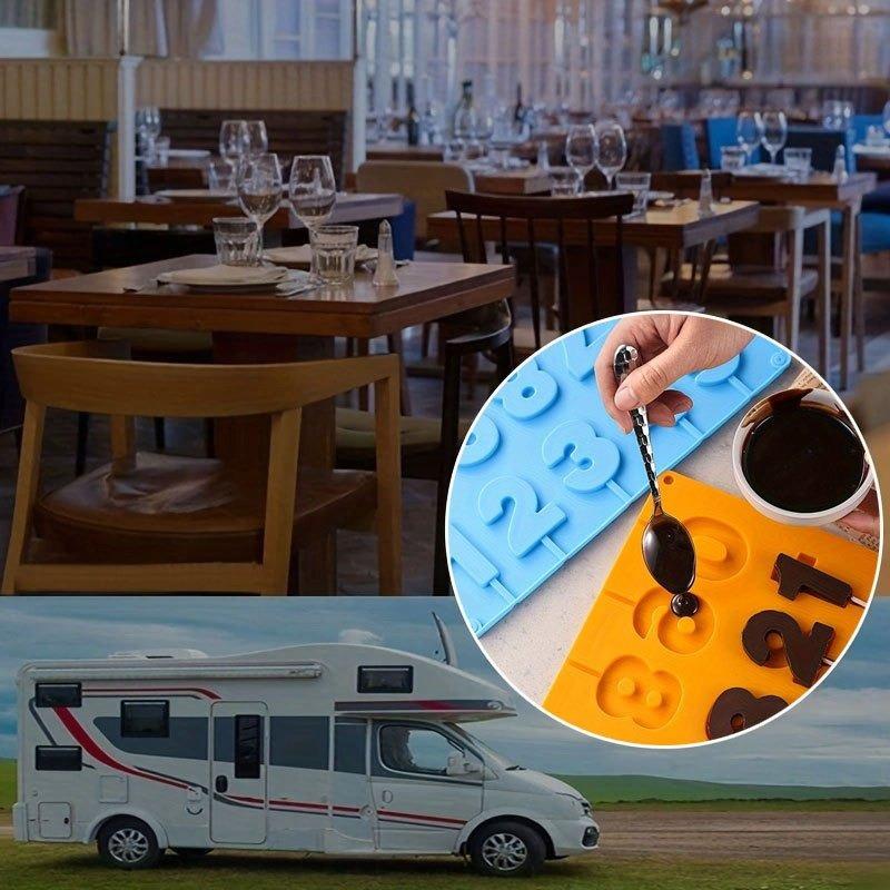 3D Numbers Lollipop Mold - Reusable Cake Candy Snack Baking Mold - Uncharged Kitchen Accessory for Baking Tools