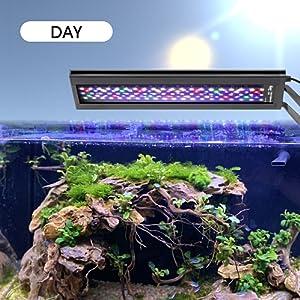 hygger Clip On 24/7 Lighting Aquarium LED Light, 14W Sunrise-Daylight-Moonlight and DIY Mode, Adjustable Timer / Brightness Fish Tank Light with 7 Colors for Planted Tank Aquatic Life