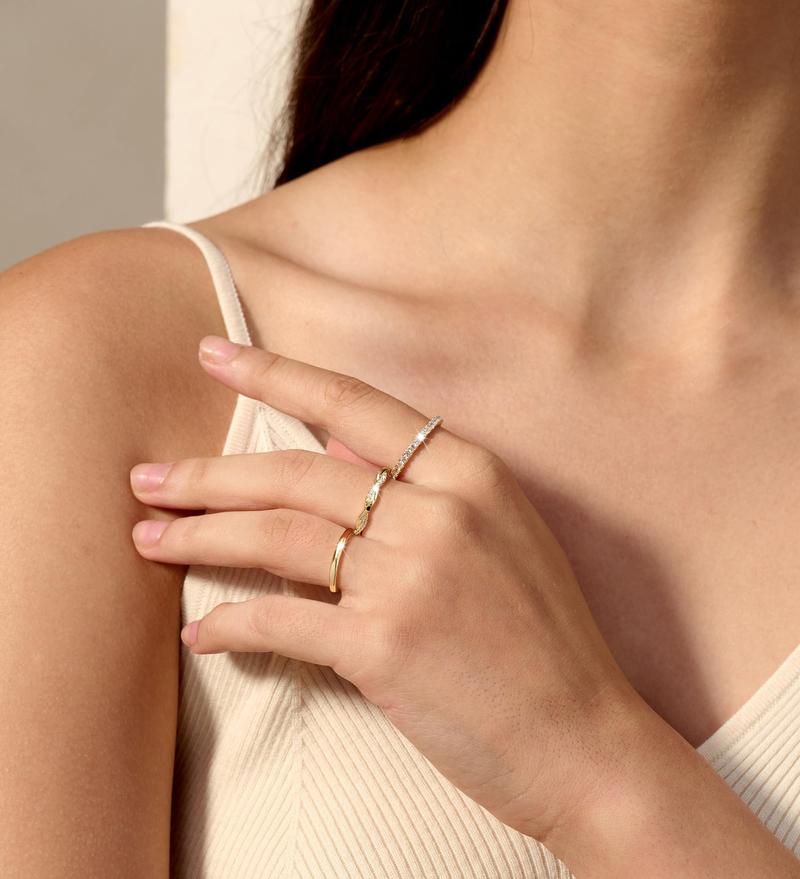 Tewiky Stackable Rings For Women Non Tarnish Dainty Real Rings Set Thumb Fashion Thin Ring Pack Simple Unique Statement Rings Jewlery Women 5/6/7/8/9/10 Fashion For Mother's Day Gift