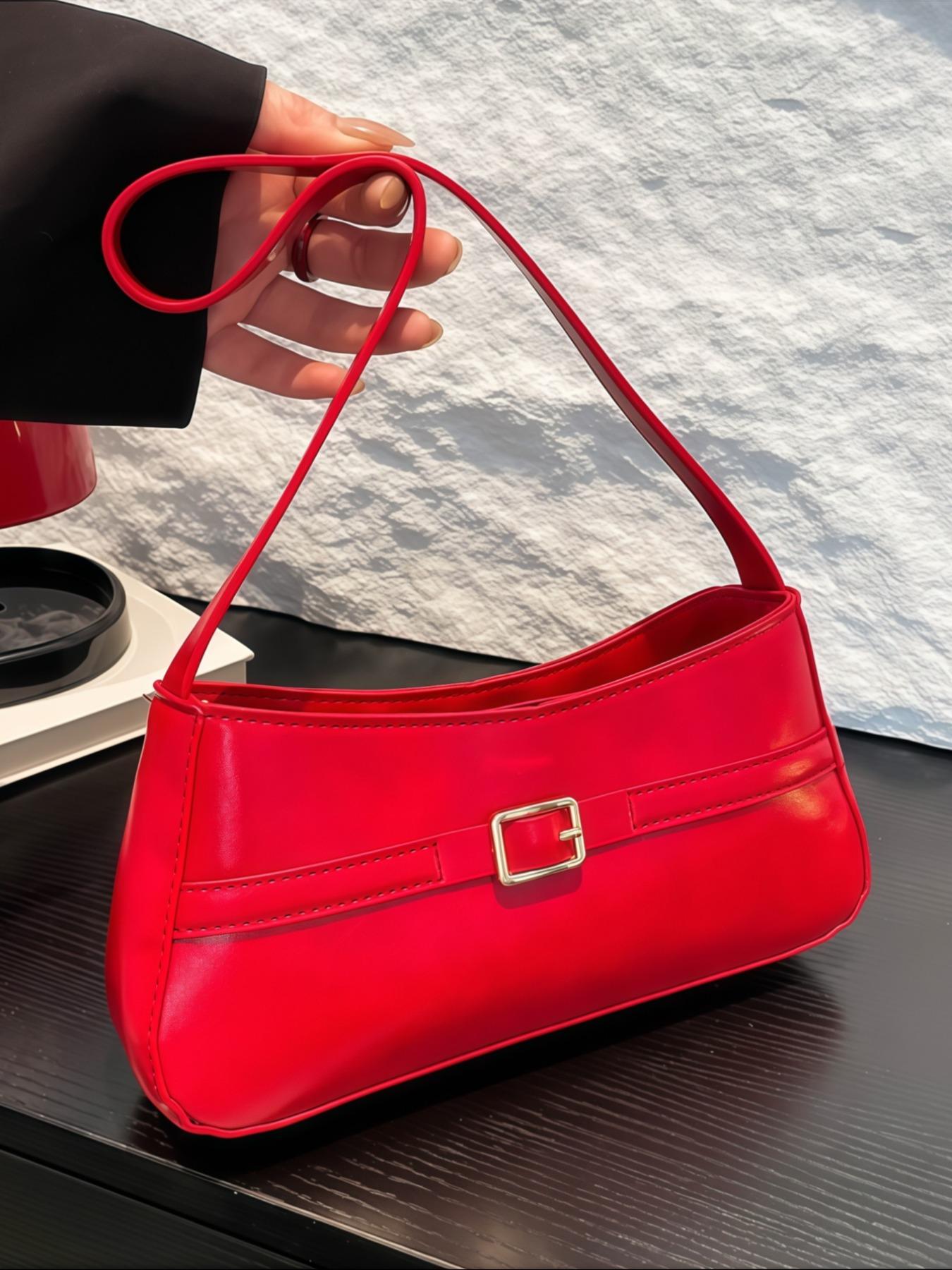 Elegant Women's Shoulder Bag with Belt Decoration, Casual Fashion Crossbody/shoulder Bag, Ideal Gift for Daily Use, Versatile Design, Crossbody Clutch Purse, Everyday Shoulder Bag