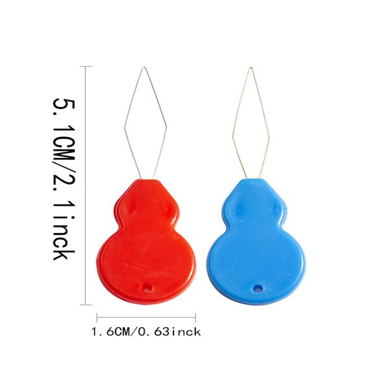 10pcs Gourd-Shaped Gold Wire Threader Tool, High-Strength Steel Wire DIY Bead Stringing Large Eye Needle Threader Identifier