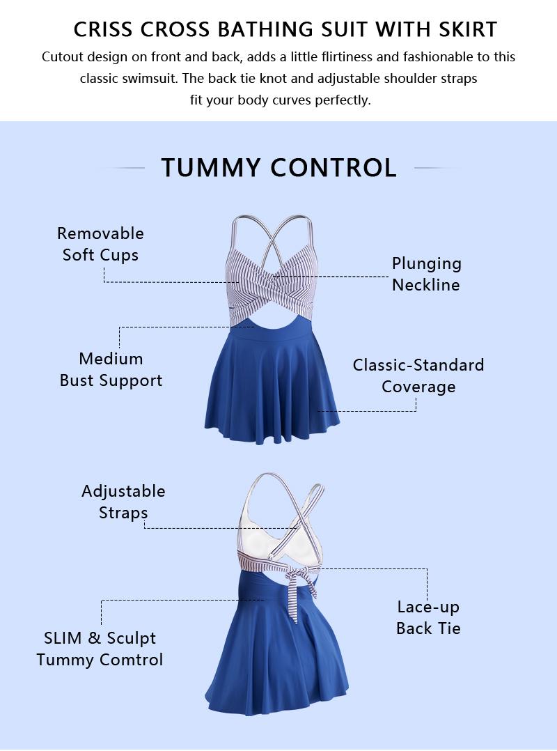 B2prity Women Cutout One Piece Skirt Swimsuit V Neck Wrap Tie Back Swimdress Tummy Control Bathing Suits High Rise Swimwear High Waist Swimwsuit B2prity Women Cutout One Piece Skirt Swimsuit V Neck Wrap Tie Back Swimdress Tummy Control Bathing Suits High Rise Swimwear High Waist Swimwsuit
