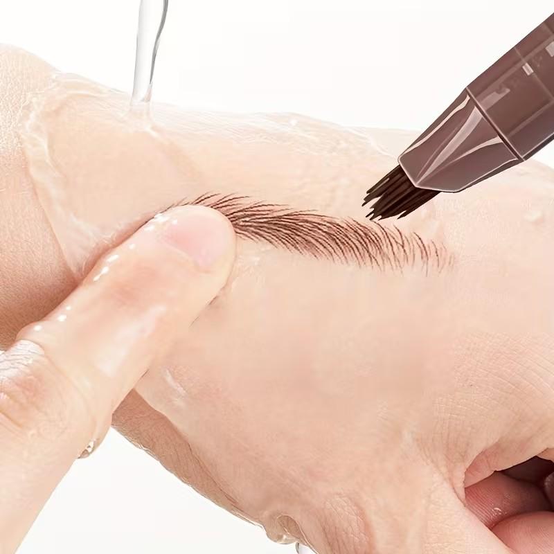 Multi-fork Waterproof Sweatproof Men's Beard Filler Pen Fill Sparse Stubble Fit Hair No Fading Create Thick Natural Beard Keep Long Lasting Neat Style For Daily Outings
