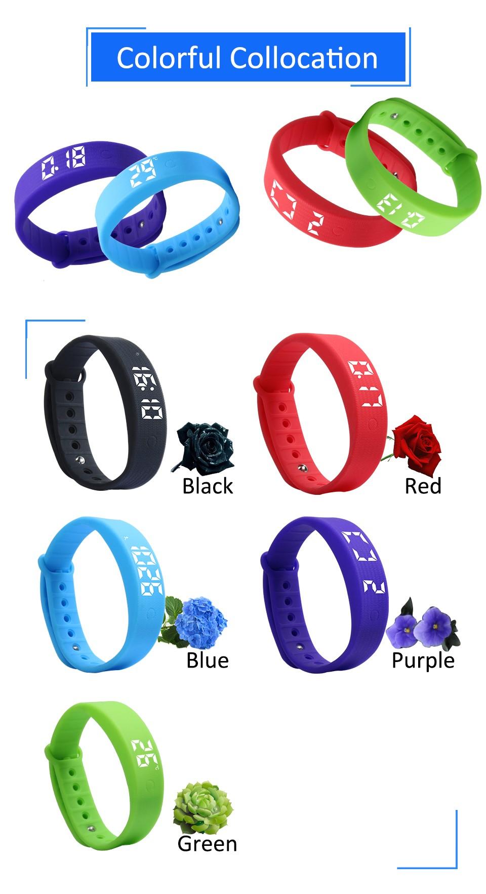 Smart Bracelet Vibration Alarm Clock Reminder Sleep Monitoring 24 Hours Pedometer Rechargeable Bracelet
