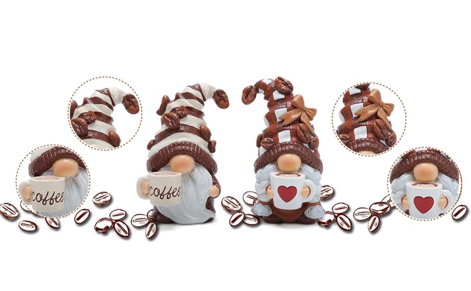 Hodao 2026 Summer Resin Gnome Figurine Set - 4th of July Independence Day Decorative Piece, Coffee Bar Ornaments, Father's Day Gift
