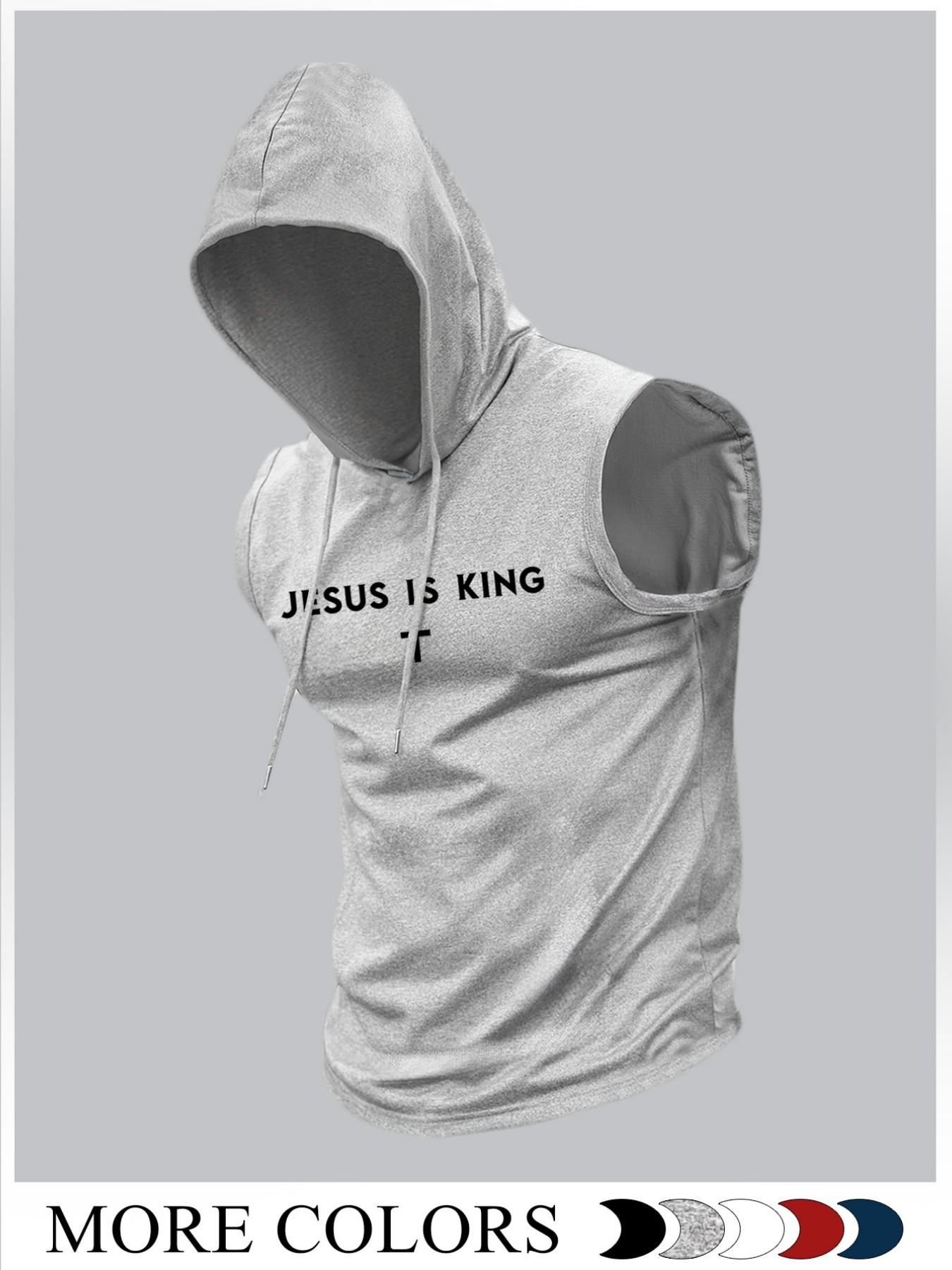Men's Fashion Hooded, Casual Summer Wear, Athletic Workout Clothing, Moderate Fabric Thickness, Fitted Style, Ideal for Outdoor Activities, Athletic Tops