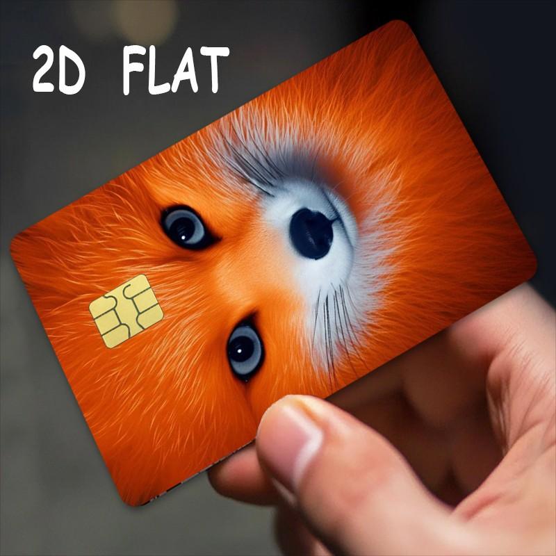 Fox Design Credit Card Vinyl Stickers, Ultra-Thin Skin-Stickable, Waterproof and Scratch-Resistant, 2 Pieces Per Set