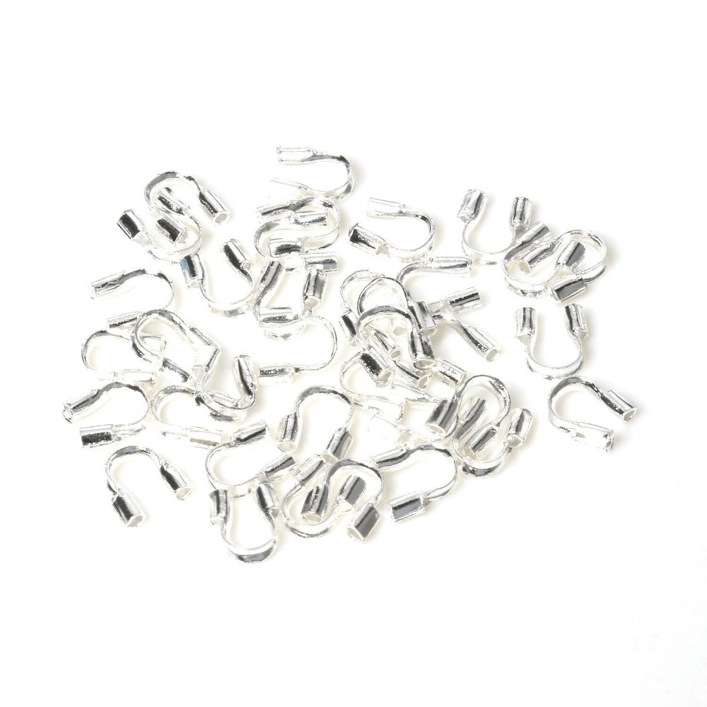 100pcs Wire Protectors Wire Guard Guardian Protectors Loops U Shape Accessories Clasps Connector For Jewelry Making