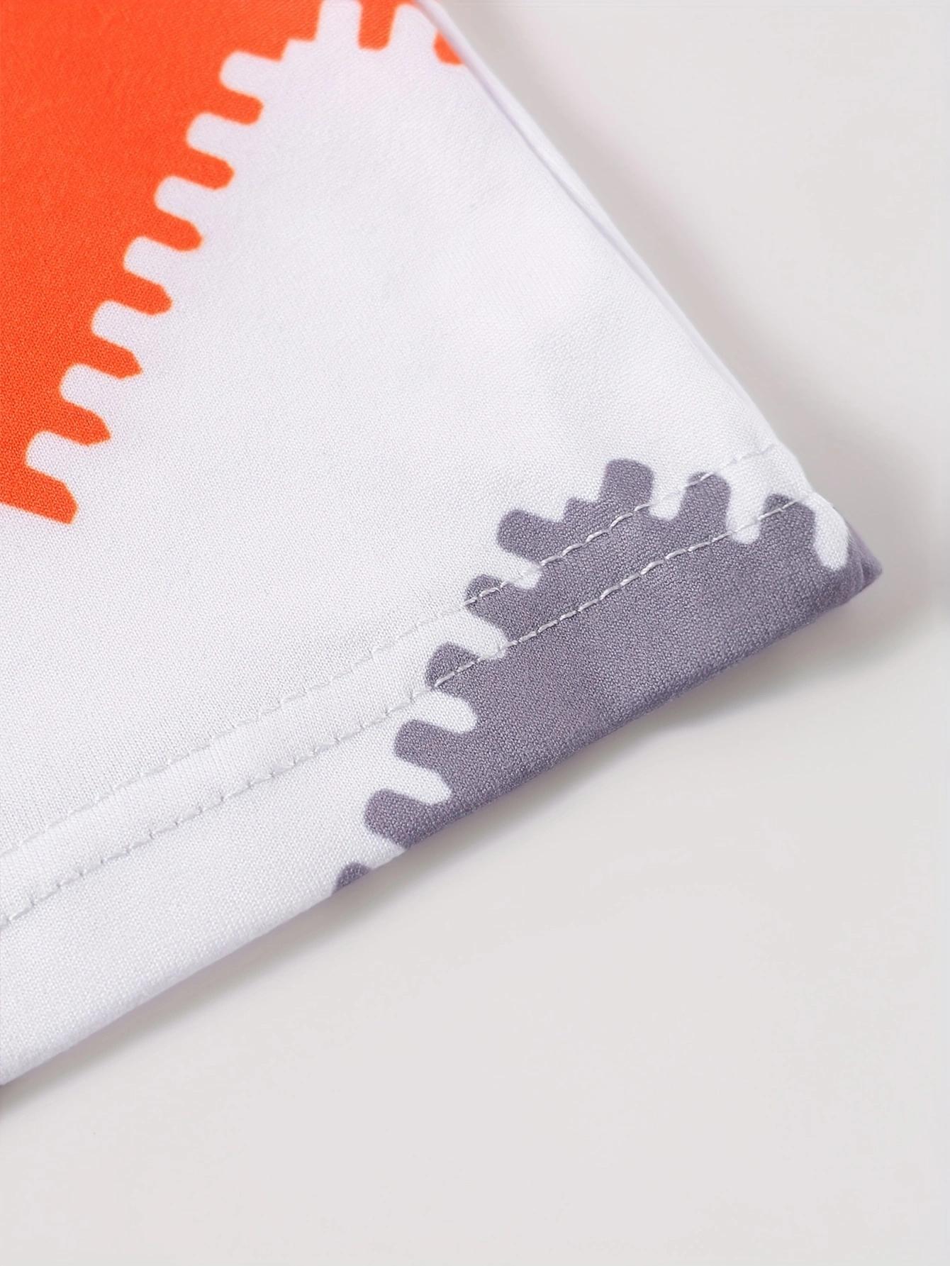 Women's Striped Patchwork Casual Two-Piece Set, Spring & Fall Fitted Round Neck Short Sleeve Top and Long Pants, Womenswear