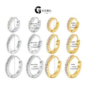 GGIRL 18K Gold Plated Stainless Steel Hypoallergenic Colorfast Environmentally Friendly Hoop Earrings Set with Cubic Zirconia Cartilage Snug Pierced Ears Comfortable Wear Versatile Fashion Jewelry Gift for Holiday Haul Christmas Birthdays Anniversaries,su
