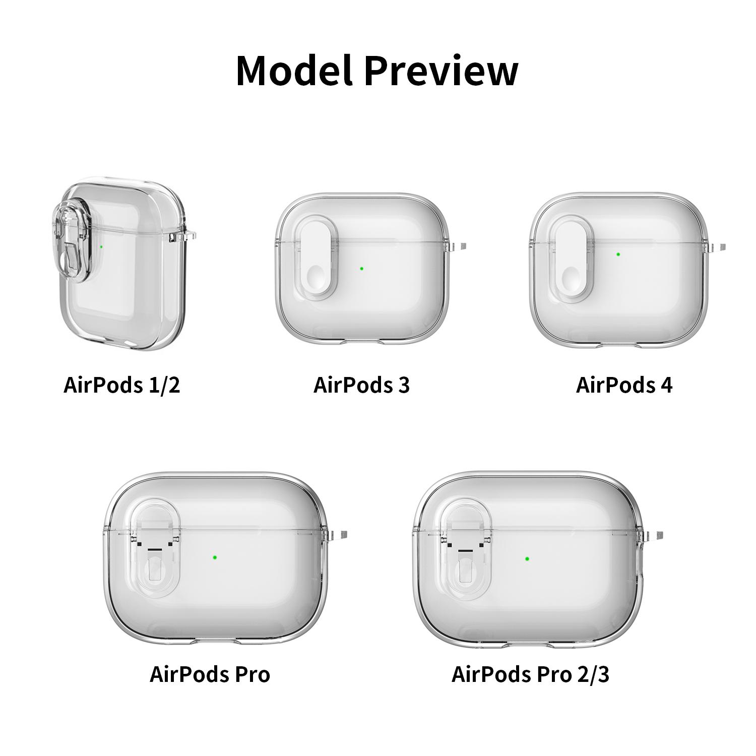 Transparent Soft TPU Protective Case for Wireless Earbuds Pro 3/2/1 & 4/3/2/1 Gen, Audio Headphone Accessory with Secure Lock, Carabiner Keychain, Portable Button, Automatic Charging & Full Protection, Women's Cute Cover