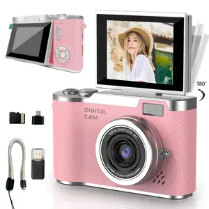 Flip screen Retro camera, portable beginner camera for teenager, Y2K aesthetic, entry level digital camera with filter effects, video recording  perfect gift for Christmas Day, Thanksgiving, and New Year, Portable Selfie Camera, Digicam