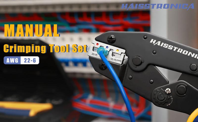 haisstronica 6PCS Crimping Tool Set - Ratchet Wire Crimping Tool for Heat Shrink,Insulated Nylon,Non-Insulated,Ferrule Wire End,Open Barrel Terminals,Solar Connectors,Father's Day Gift multi  tool