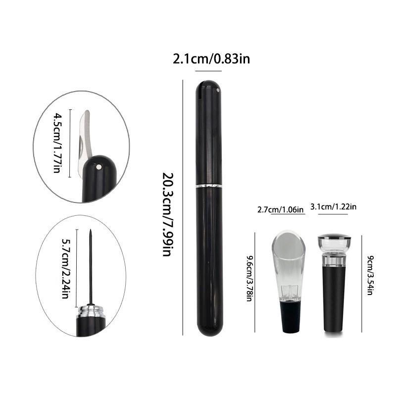 Wine Champagne Opener Set, Includes Foil Cutter, Leak-Proof Pourer, Vacuum Stopper, Perfect for Home, Restaurant, Parties, Ideal Gift for Wine Lovers