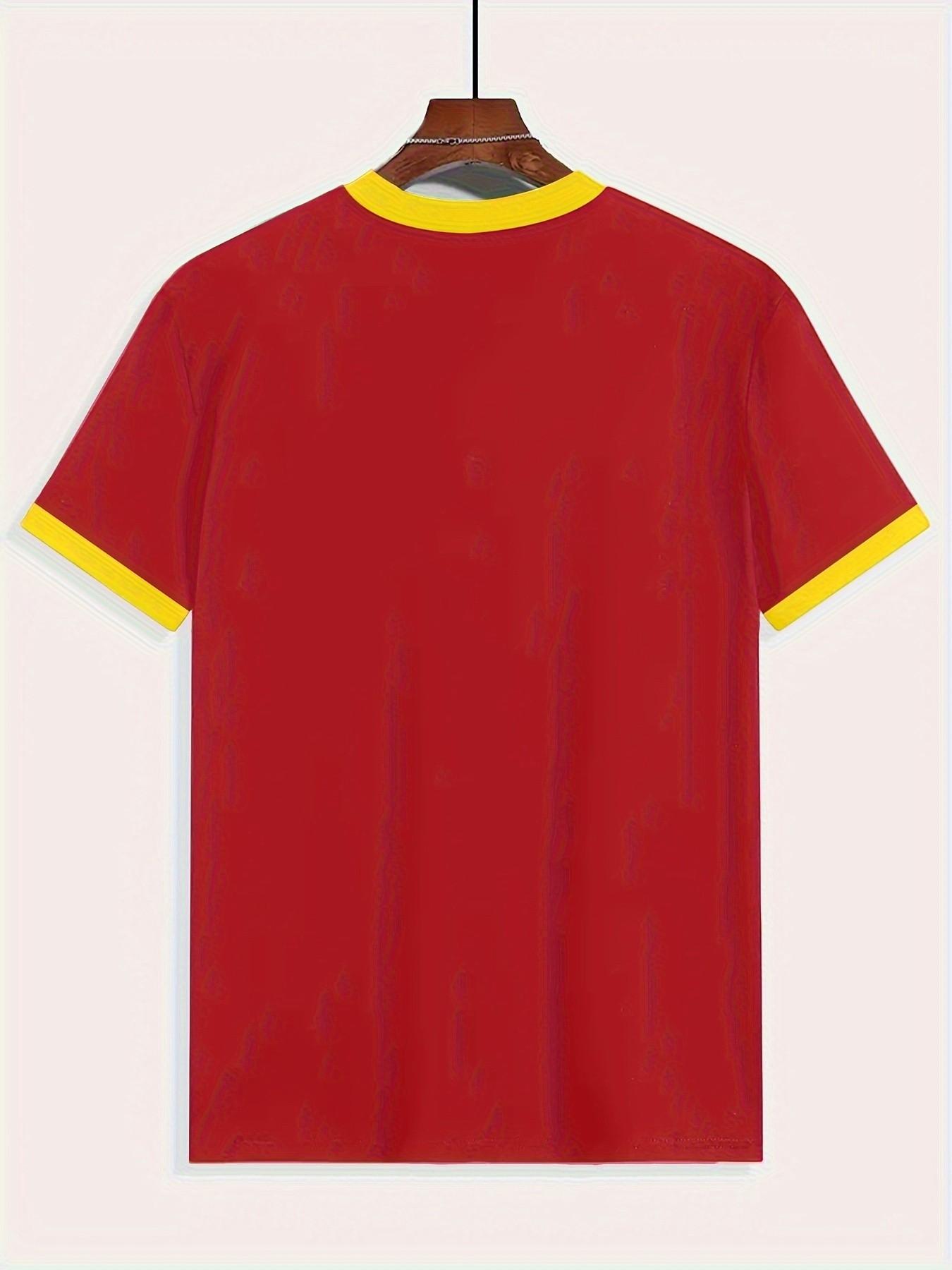 Barcelona Style Soccer Jersey, Round Neck Comfortable Sportswear, Ideal for Football Matches, Training, Casual Wear, Holiday, Gift