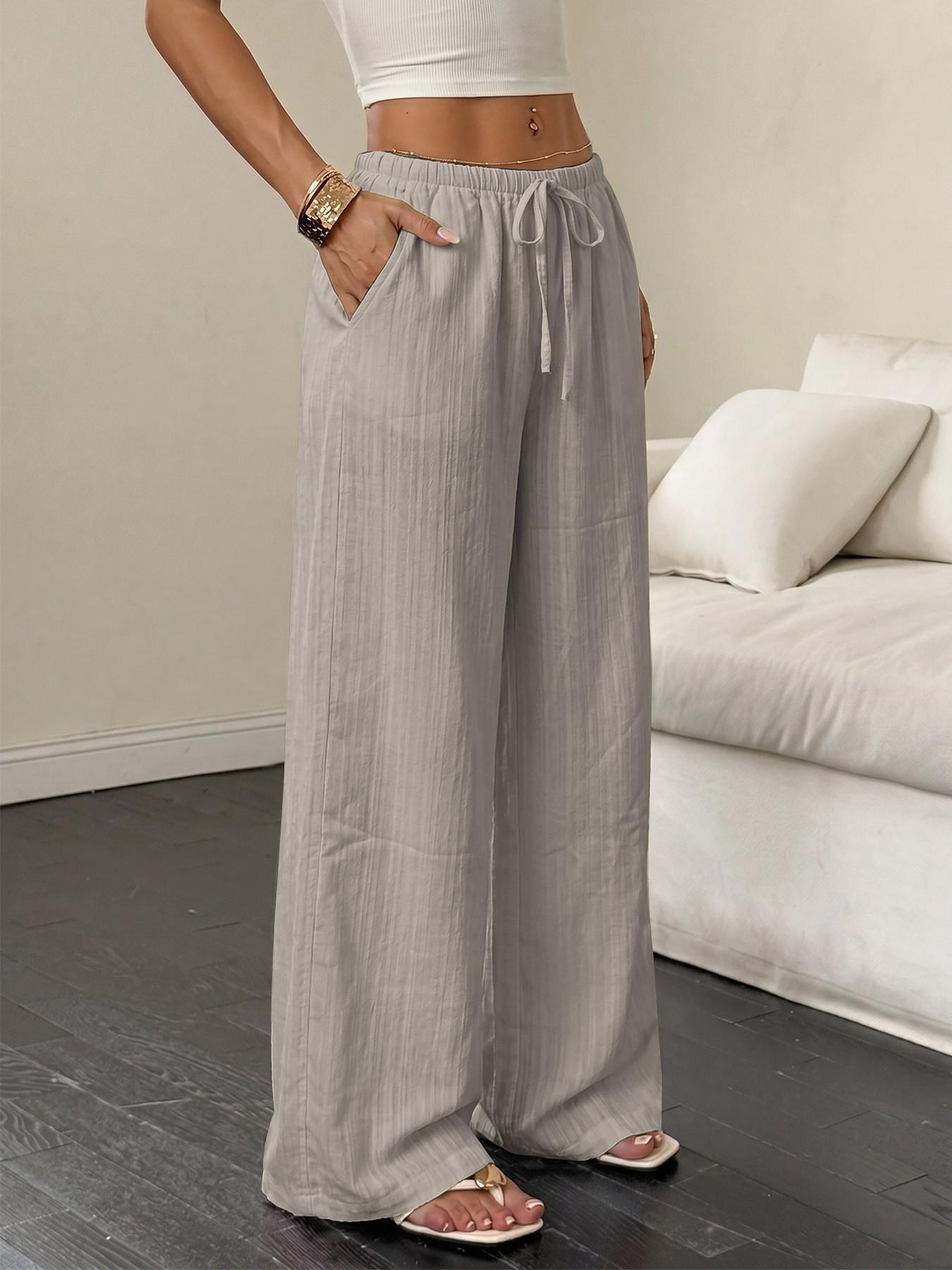 Women Wide-Leg Lounge Pants, Bottoms, 5-Pack, Autumn Winter, Comfy Fabric, Loose Fit, Drawstring Waist, Casual Home Wear, Versatile Loungewear