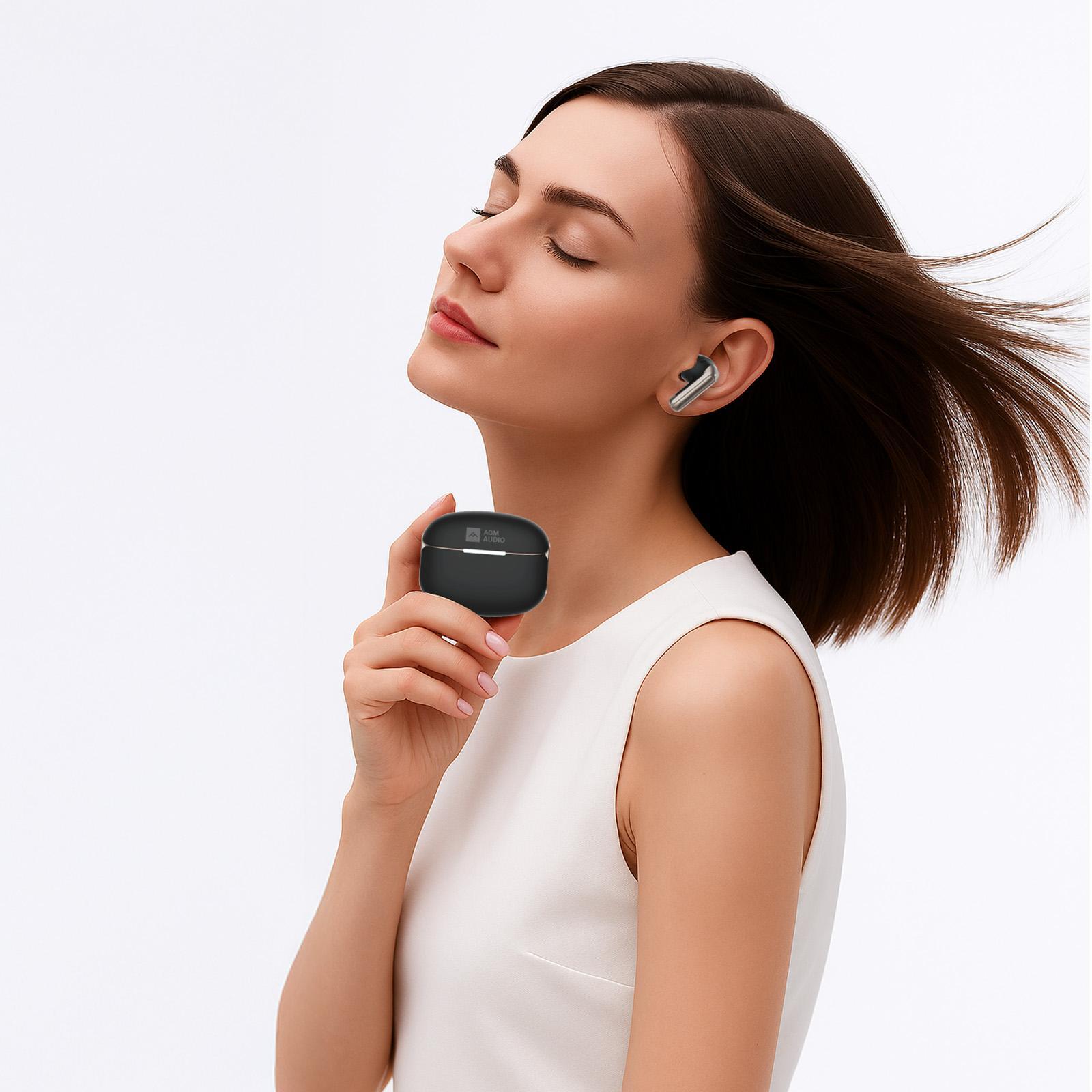 AGM Buds 8 13mm Full-Range Sound -25dB ANC 6H Music Playtime IPX4 Water Resistance simple and graceful Christmas gift