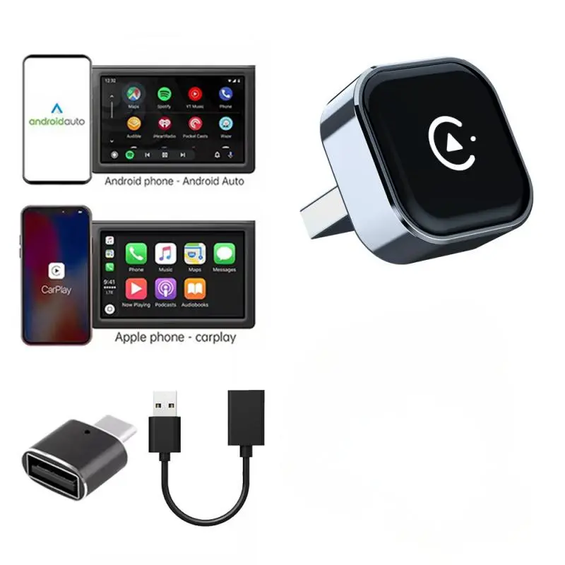 2026 Upgraded Version Wireless CarPlay Adapter for Portable In-Car Display, CarPlay Car Screen, 2-in-1 Wireless CarPlay and Android Auto for Seamless Smart Navigation and Entertainment, Car Audio Accessories