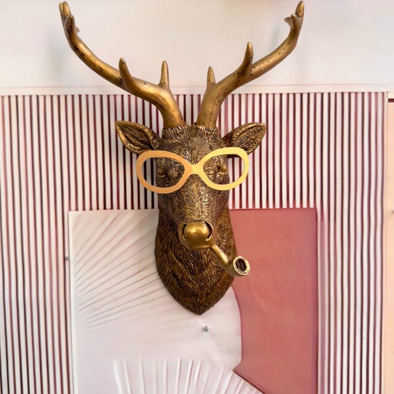 Antique Animal Head Wall Decor, Home Decoration Hanging Piece, Vintage Style Animal Head Ornament, Wall Ornaments, Interior Wall Decor, Home Bedroom Decor, 1 Piece