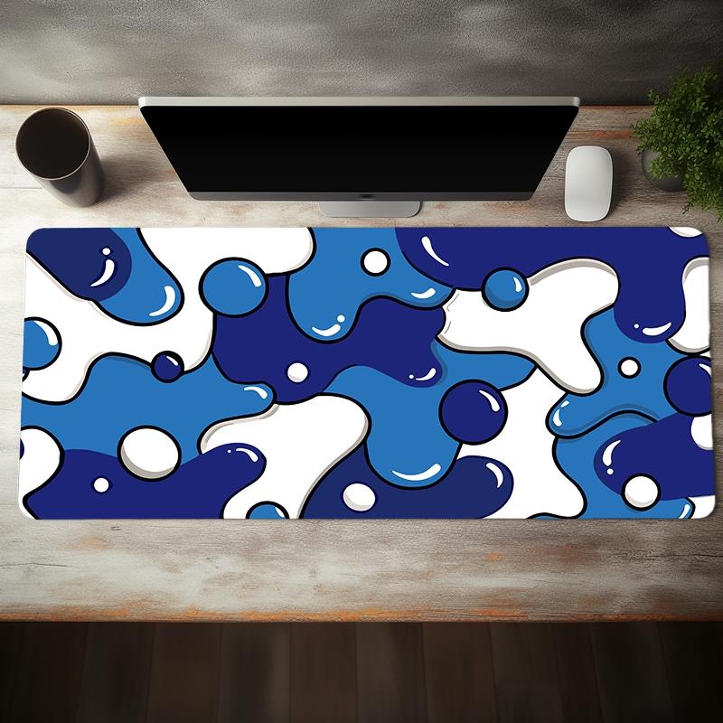 Creative Abstract Graffiti Pattern Gaming Mouse Pad, 1 Count Rectangle Mouse Pad for Gaming, Desk Keyboard & Mouse Mat with Non-Slip Rubber Base & Stitched Edge For Home Office, Office Desk Accessories