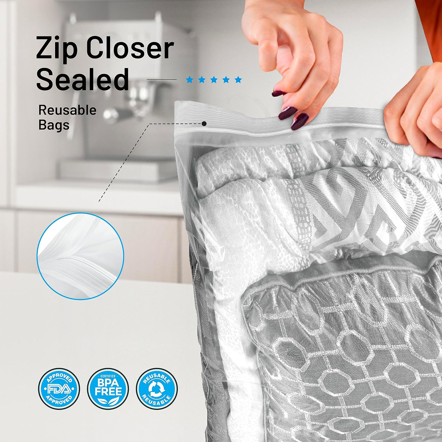 4 Count - Large Storage Bags With Zipper Top, 10 Gallon Size 24" x 24", Plastic, For Clothes, Travel, Moving, , Heavy Duty 3-Mil Thick 4 Count - Large Storage Bags With Zipper Top, 10 Gallon Size 24" x 24", Plastic, For Clothes, Travel, Moving, , Heavy Duty 3-Mil Thick