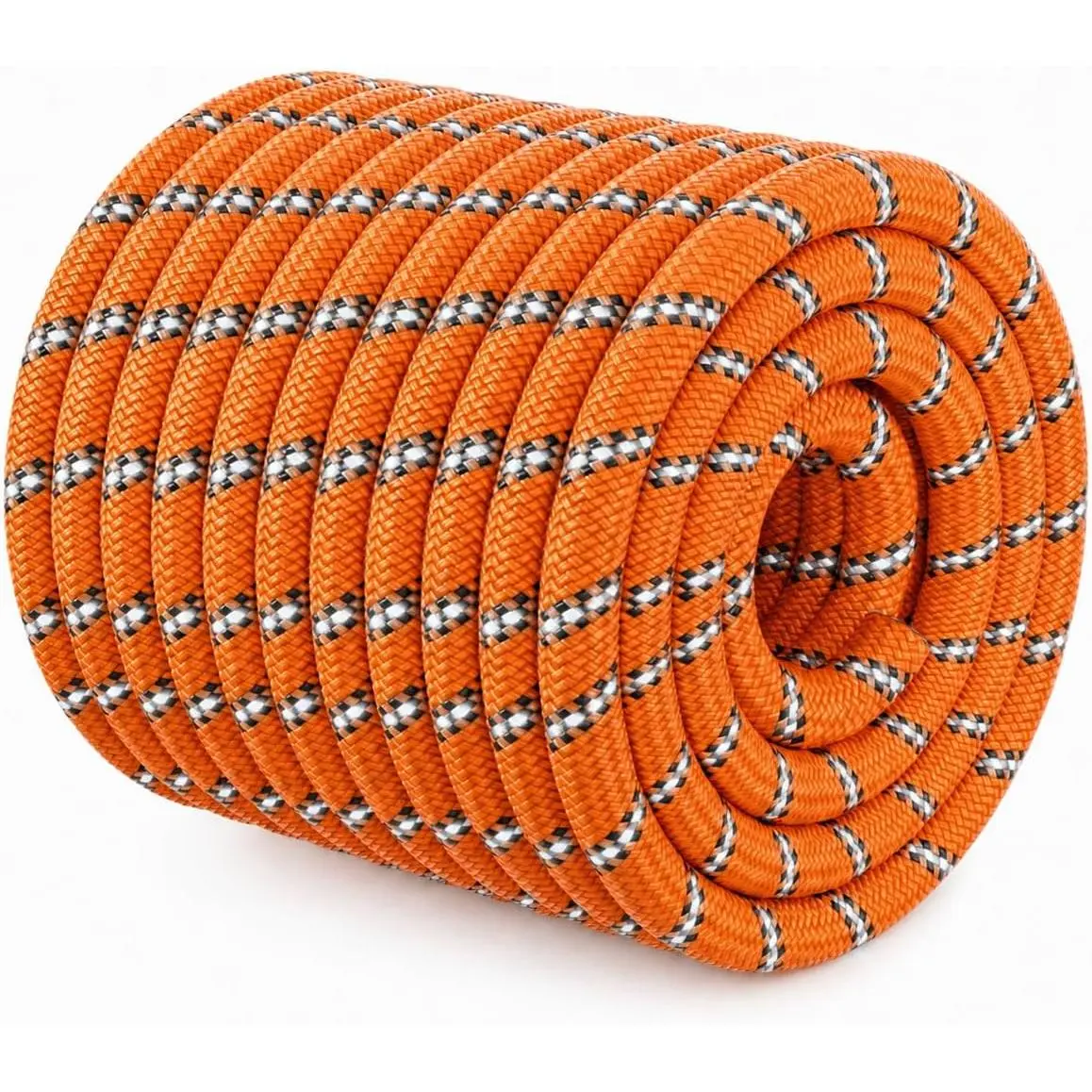 Braided Arborist Rigging Rope - 1/2 in X 100 ft 48 Strands Rappelling Pulling Duty Bull Rope for Swing Tree Work Camping Hiking Logging - Orange