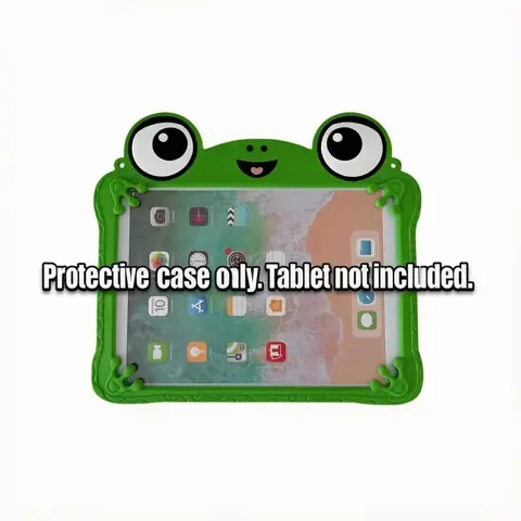 Cute Frog Tablet Case for Kids, Soft Silicone Rotatable Tablet Cover, 360° Rotating Stand, Cartoon Design, Compatible with iPad 7th-10th & Air 11-Inch (Case Only)