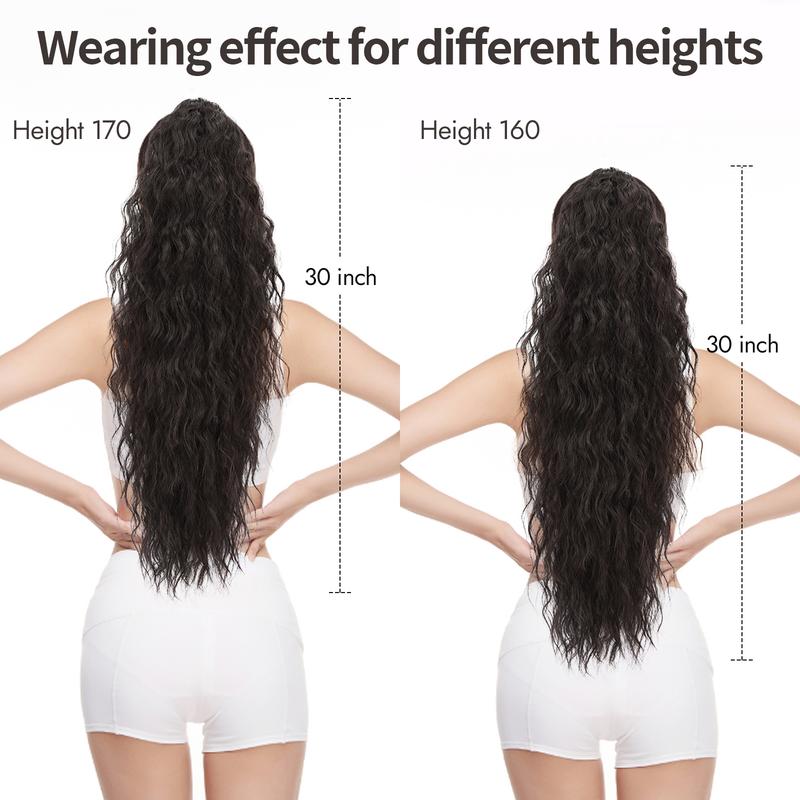 Isaic_hair 30 inch Claw ponytail,  refreshing hairstyle synthetic ponytail wig for beginner ladies for quick daily wear, instant hairstyle change