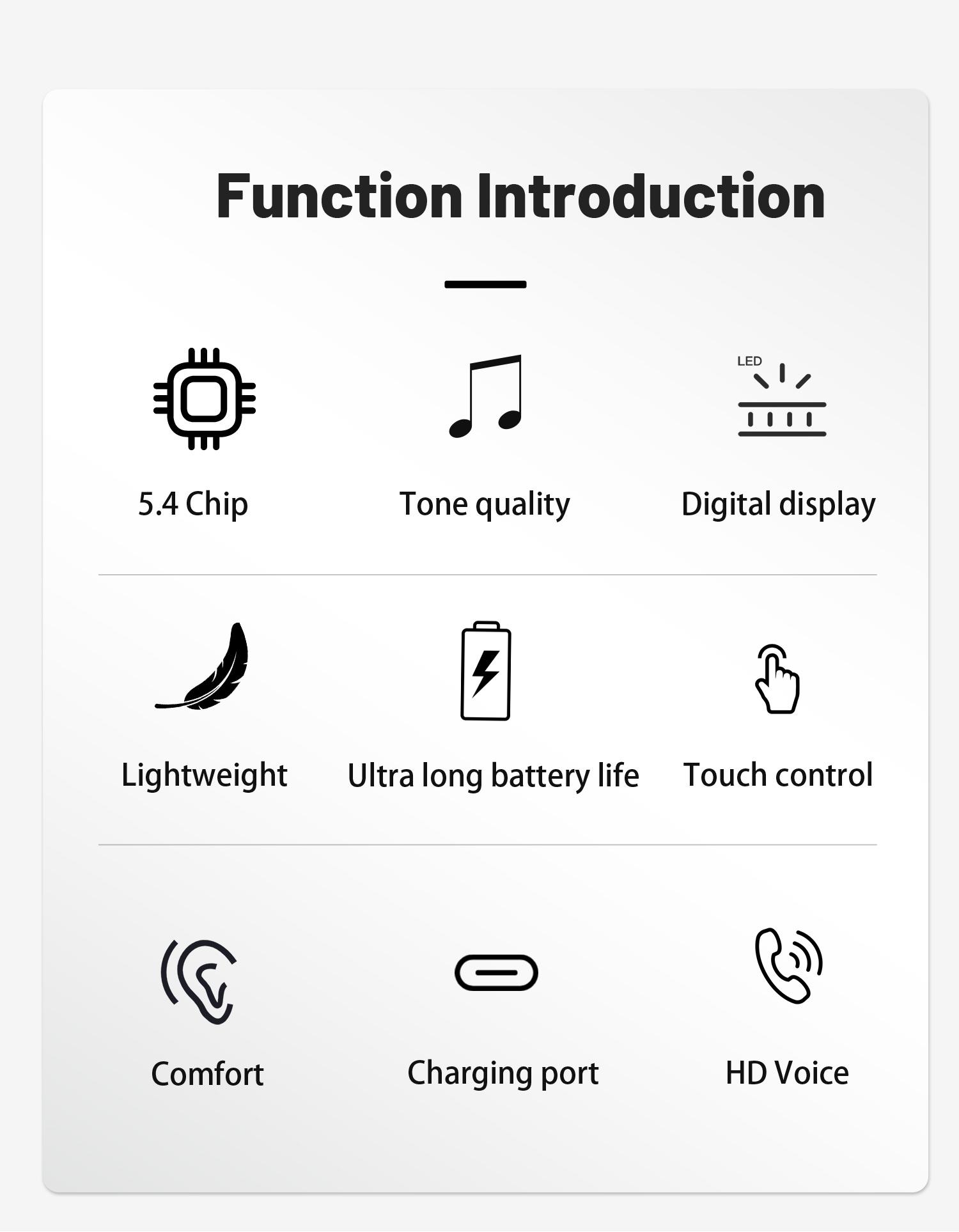 H.L.WALK-D Wireless Wireless Headphones，Tiny Size Earbuds，Waterproof Headsets，With Mic，Sleep and Sports Earphones Set, Short Handle Design，for Work Sport Sleeping