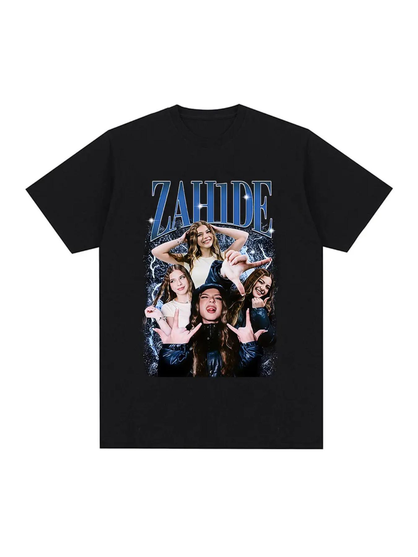 Zahide Graphic Print T-shirt Men Women Fashion Hip Hop T Shirts Casual Oversized Short Sleeve T-shirts Streetwear