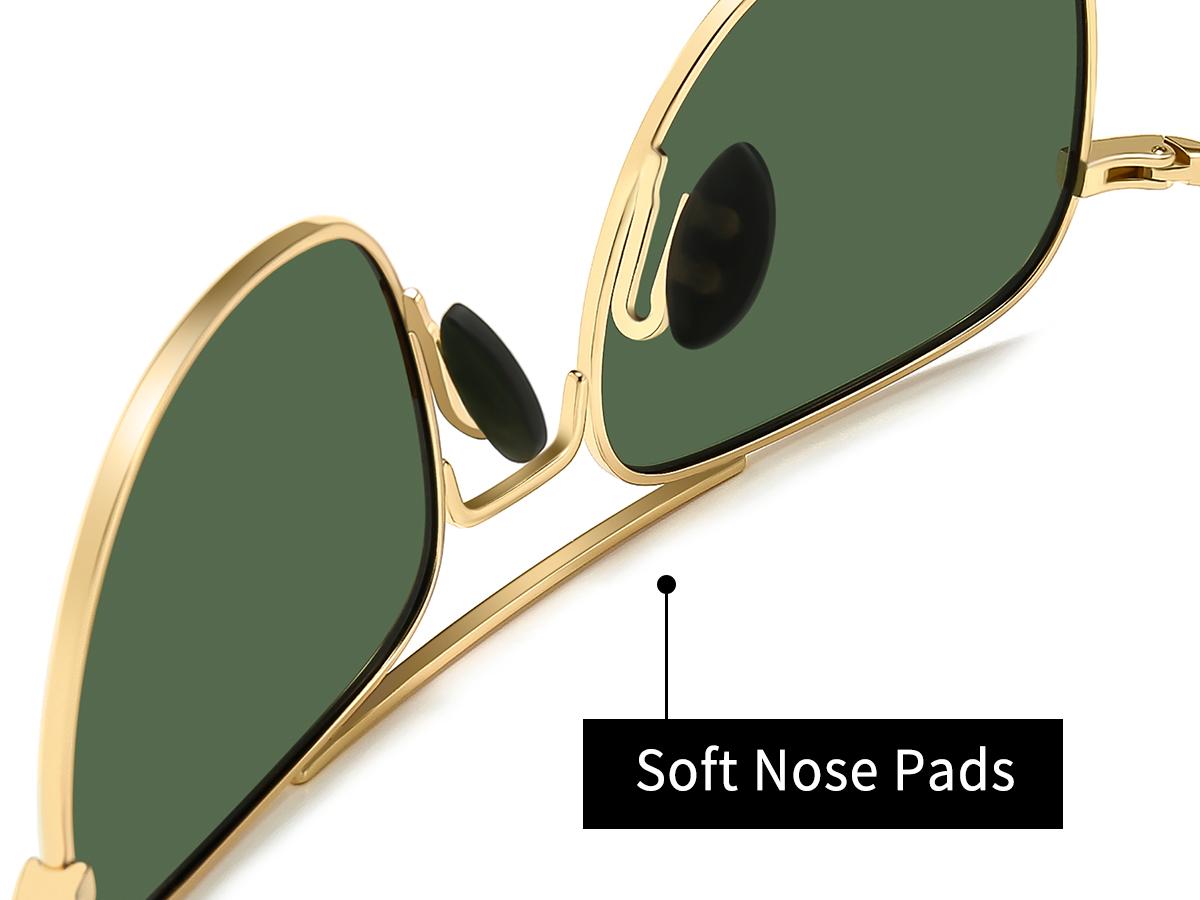 SUNGAIT Men's Military Polarized Aviator Sunglasses UV400 Protection Unisex HD Lens Bayonet Temples for Outdoor Activities