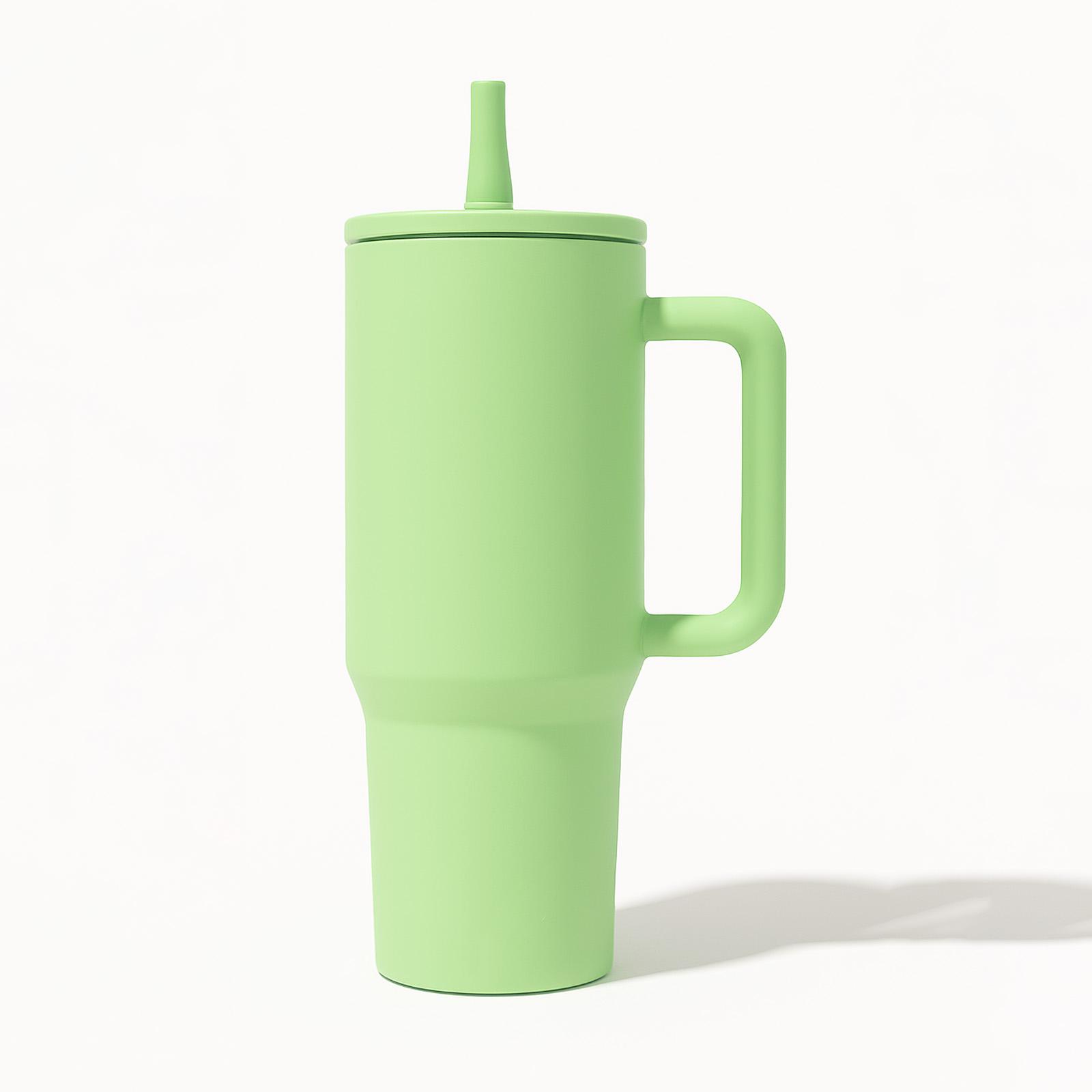 40 Oz Large Capacity Travel Mug, Portable Vacuum Water Bottle with Handle & Foldable Straw, Ideal for Home Office Outdoor Camping, Hydration Tumbler, Vacuum Insulated Flask